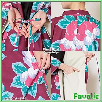 Amazon | 花時 銘仙柄 羽織り ポリエステル 花柄 菊 椿 現代和装
